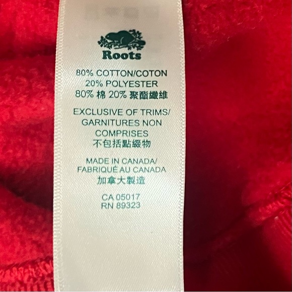 Roots Canada Women Red and White Logo Long Sleeve Hoodie. Size S. Used. - Picture 12 of 14